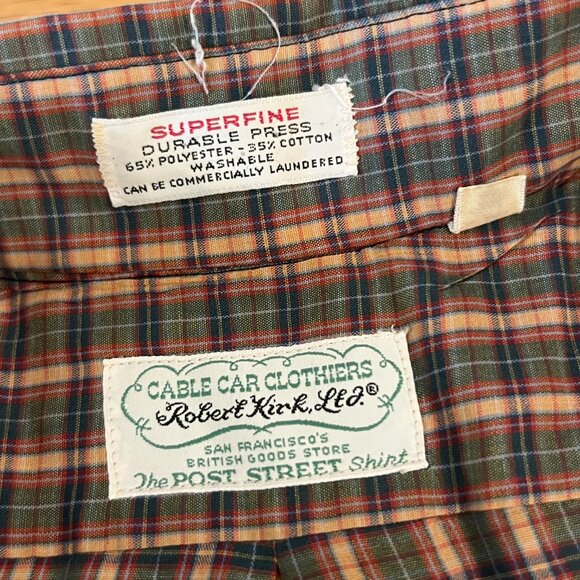Vintage 80s Cable Car Clothiers Plaid Button-Down Shirt - Men's Medium - Picture 4 of 4